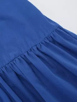 Royal Blue 100% Cotton Women's Maxi Dress - Criss Cross Backless Strappy Sundress - V-neck Summer Beach Vacation Dress 2026