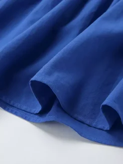 Royal Blue 100% Cotton Women's Maxi Dress - Criss Cross Backless Strappy Sundress - V-neck Summer Beach Vacation Dress 2026
