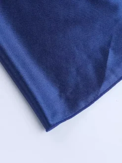Royal Blue Women Maxi Slit Dress - Elegant Halter Neck Asymmetric Ruffle Hem Gown - Vintage Glam Summer Party Wear 2026