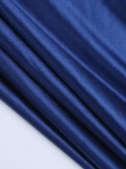 Royal Blue Women Maxi Slit Dress - Elegant Halter Neck Asymmetric Ruffle Hem Gown - Vintage Glam Summer Party Wear 2026
