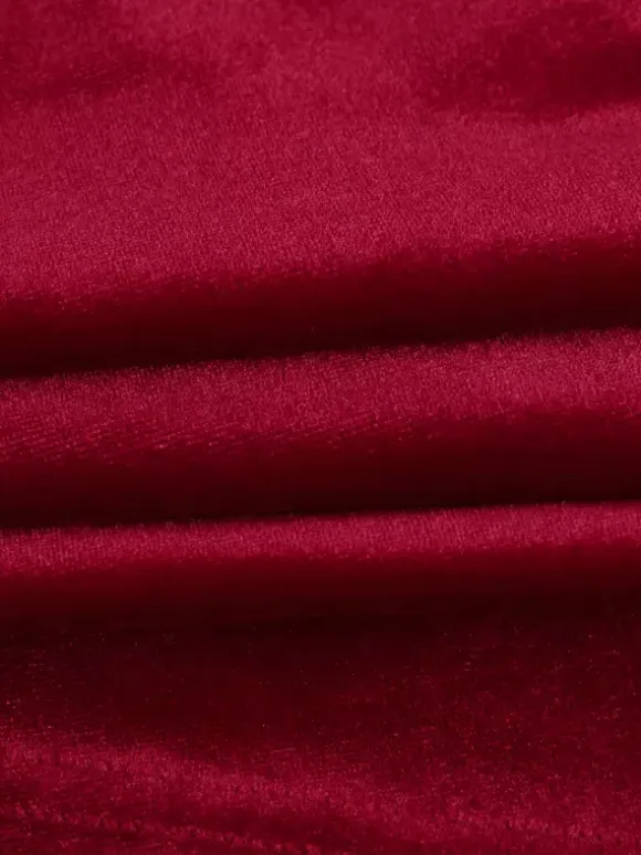 Ruched Velvet Bodycon Mini Dress For Women-Red Strapless Draped Side Sash -Spring Summer Cocktail Party Wear 2026