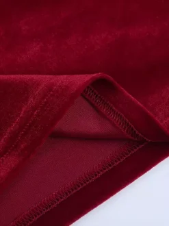 Ruched Velvet Bodycon Mini Dress For Women-Red Strapless Draped Side Sash -Spring Summer Cocktail Party Wear 2026