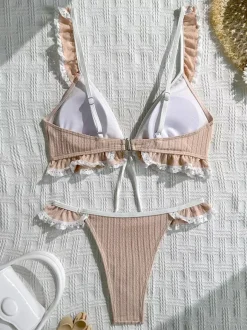 Ruffle Bikini Set For Women - Cottagecore Sexy Two Piece Swimsuit With Lace Trim - Summer Beach Holiday 2026