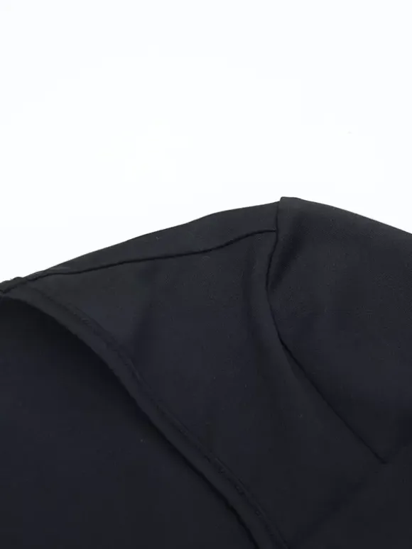 Ruffle V Neck Maxi Dress For Women - Black Elegant Backless Cut Out Bodycon Long Dress - Spring Evening Gown 2026