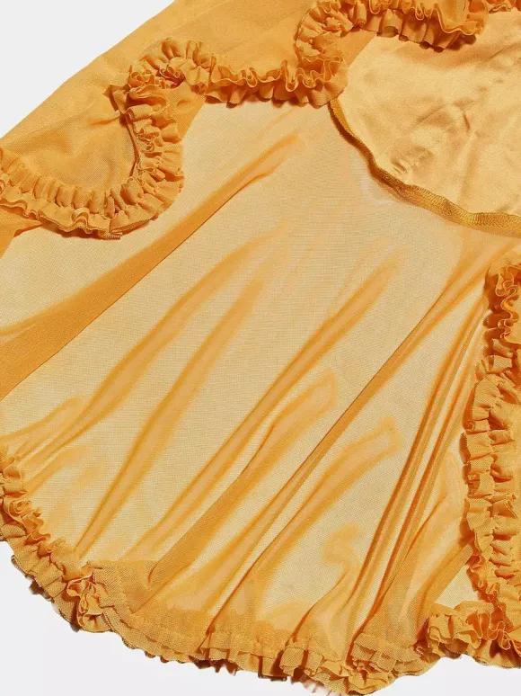 Ruffled Front Party Gown Long Slip Dress For Women 2026