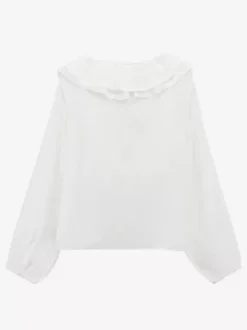 Ruffled Long Sleeve V-neck Blouse For Spring 2026