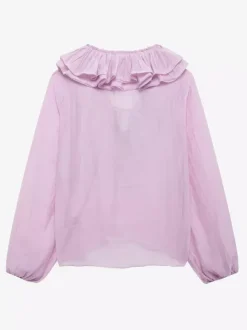Ruffled Long Sleeve V-neck Blouse For Spring 2026