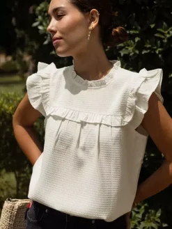 Ruffled Flutter Sleeve Blouse For Summer 2026