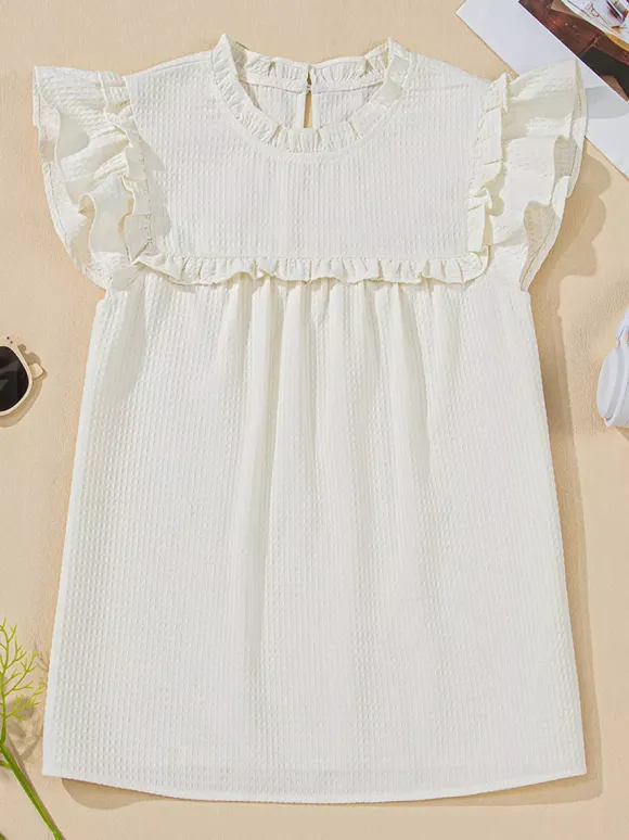 Ruffled Flutter Sleeve Blouse For Summer 2026