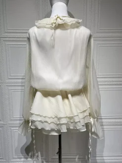 Ruffle Layered Mini Dress For Women - Boho Lantern Sleeve Flower V Neck Skater Dress With Shorts - Spring Party 2026