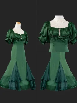 Ruffles Lace Up Lolita OP Dress Burgundy Short Sleeves Lolita One Piece Dresses