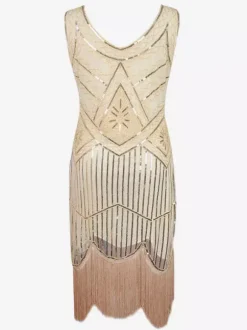 1920s Fashion Style Outfits Flapper Dress Green Fringe Sequins Great Gatsby V Neck Costume Retro 20s Party Dress Burgundy