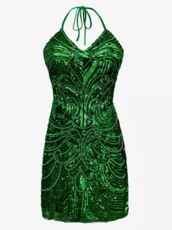 1970s Latin Dance Dresses White Fringe Sequins Backless Set Sexy Dress