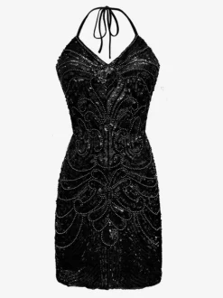 1970s Latin Dance Dresses White Fringe Sequins Backless Set Sexy Dress