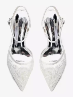 Satin Bridal Shoes Pointed Toe Chunky Heel Wedding Shoes