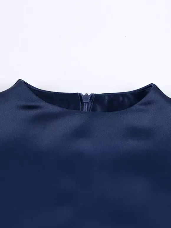 Satin Cape Sleeve High Neck Bodycon Mini Dress For Women 2026