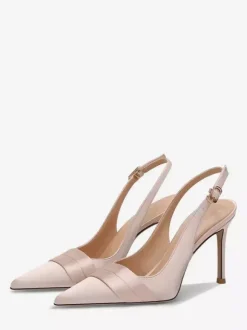 Satin Dress Shoes Women's Pointed Toe Slingback Party Wedding Guest Shoes