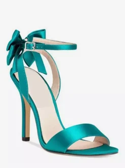 Satin High Heel Sandals Bow Open Toe Wedding Party Shoes