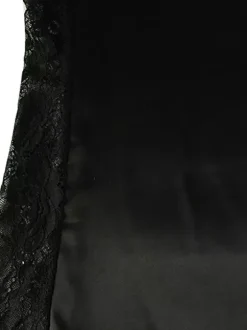 Satin Slip Mini Dress For Women - Sexy Black Sheer Lace Side Bodycon - Summer Night Out Clubwear 2026