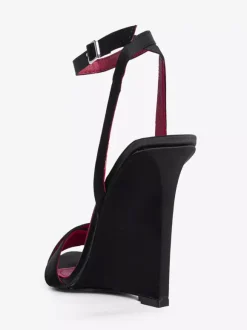 Satin Wedge Sandals Open Toe Criss Cross Sandal Shoes For Women