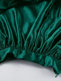 Satin High Waist Women Maxi Skirt - Elegant Pleated Full Swing - Royal Core Wedding Guest Party Skirt 2026