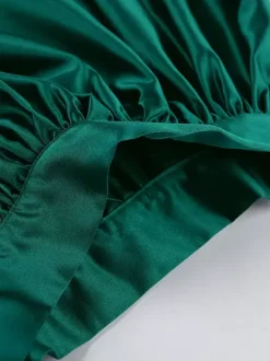 Satin High Waist Women Maxi Skirt - Elegant Pleated Full Swing - Royal Core Wedding Guest Party Skirt 2026