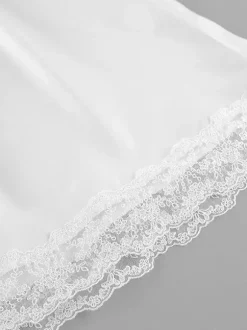 Satin Lace Trim V-Neck Tie Front Top And Mini Skirt 2-piece Set For Women 2026
