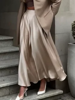 Satin Skirt For Women Autumn Long Bottoms For Women