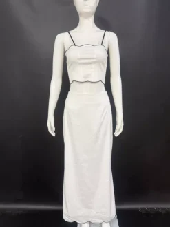 Scallop Trim Camisole Top And Maxi Skirt Matching Set For Women 2026