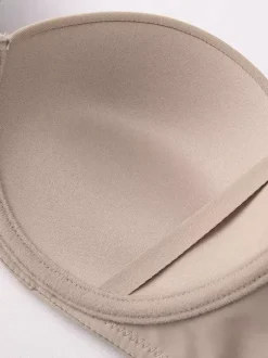 Seamless Demi Cup Underwire Bra Mid Rise Panty Lingerie Set