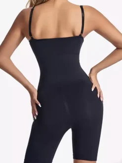 Seamless Spaghetti Strap Mid Thigh Body Shaper Bodysuit