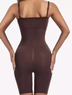 Seamless Spaghetti Strap Mid Thigh Body Shaper Bodysuit