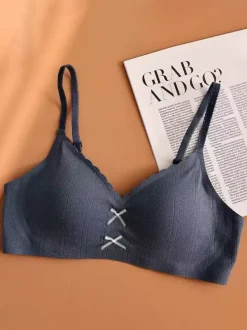 Seamless Wireless Bra Comfort Soft Bralette With Scalloped Edge