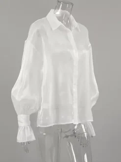 See-through Long Sleeve Shirt Sun Protection Top For Women 2026