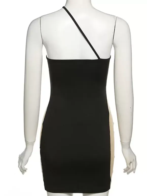 Sensual Bodycon Dress One Shoulder Illusion Club Night Out Mini Dresses