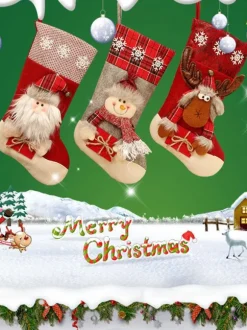 Sent In Random Color Christmas Socks Polyester Fiber Christmas Props