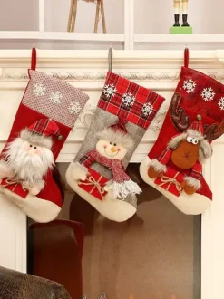 Sent In Random Color Christmas Socks Polyester Fiber Christmas Props