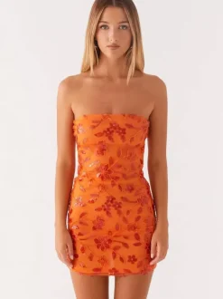 Sequin Floral Strapless Mini Dress For Women - Elegant Bodycon Slim Fit Tube Dress - Summer Cocktail Night Out 2026