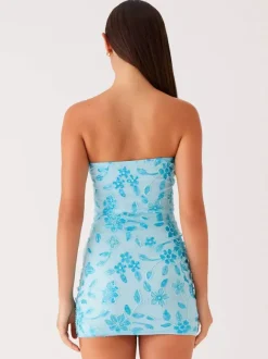 Sequin Floral Strapless Mini Dress For Women - Elegant Bodycon Slim Fit Tube Dress - Summer Cocktail Night Out 2026