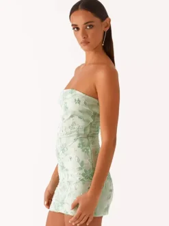 Sequin Floral Strapless Mini Dress For Women - Elegant Bodycon Slim Fit Tube Dress - Summer Cocktail Night Out 2026