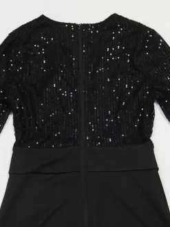 Sequined Stripe V-Neck Belted Wide Leg Party Jumpsuit For Women 2026