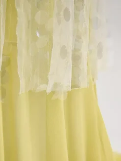 Sequin Sheer Maxi Slip Dress for Women - Butter Yellow Boho Backless V Neck Mermaid Cut Evening Gown - Summer Beach 2026