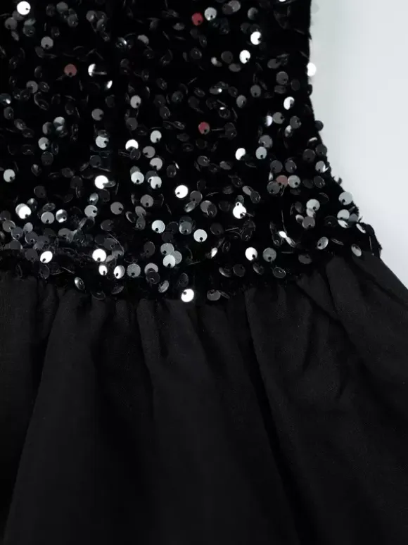 Sequin Strapless Mini Dress With Puff Skirt 2026