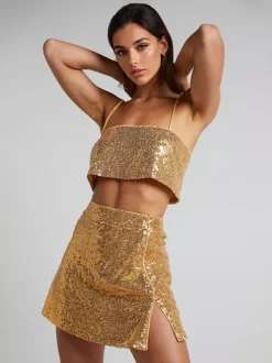 Sequin Two Piece Co-ord Set Crop Top And Mini Skirt Birthday Party Outfit For Women 2026