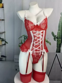 Sexy Christmas Costumes Women's Two-Tone Teddies