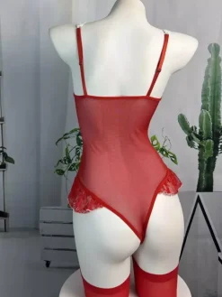 Sexy Christmas Costumes Women's Two-Tone Teddies
