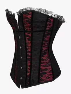 Sexy Corset Strapless Lace Floral Lace-up Strapless Front Button Bustier
