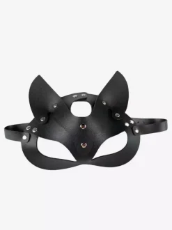 Sexy Costumes Lingerie Accessories PU Black Leather Lace Up Indoor Mask For Women