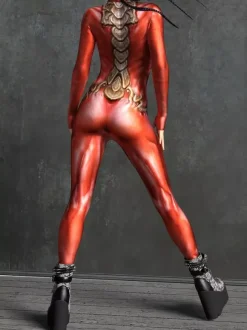 Sexy Cyberpunk Womens Zentai Bodysuit Metallic Long Sleeves Futuristic Exo-Suit Catsuit