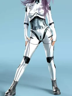 Sexy Cyberpunk Womens Zentai 3D Anatomical Jumpsuit Venice Carnival Skin Suit